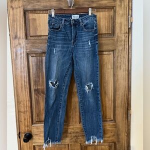 Tricot High Rise Skinny Ripped Hem Jeans